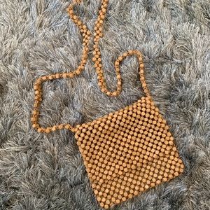 Wooden bead bag